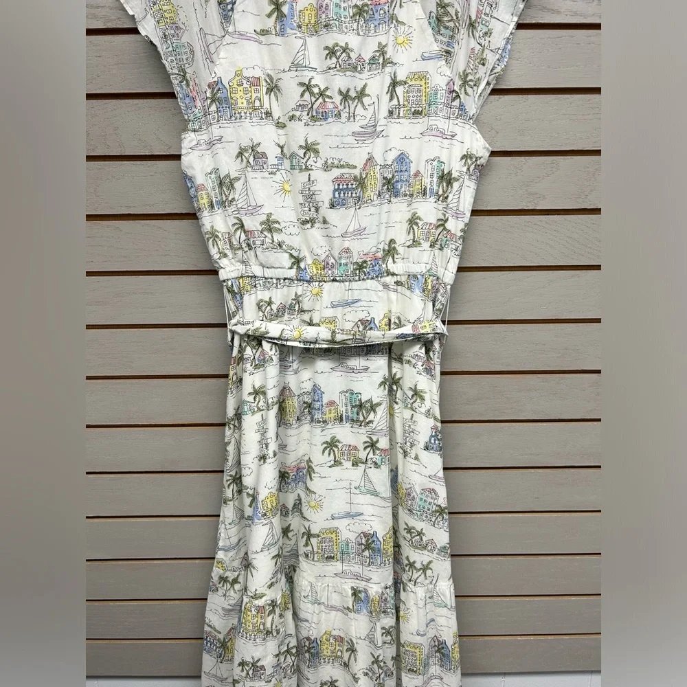 Talbots Cream Sundress with Flutter Sleeves - Picture 11 of 13